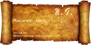 Maczner Imre névjegykártya