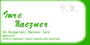 imre maczner business card
